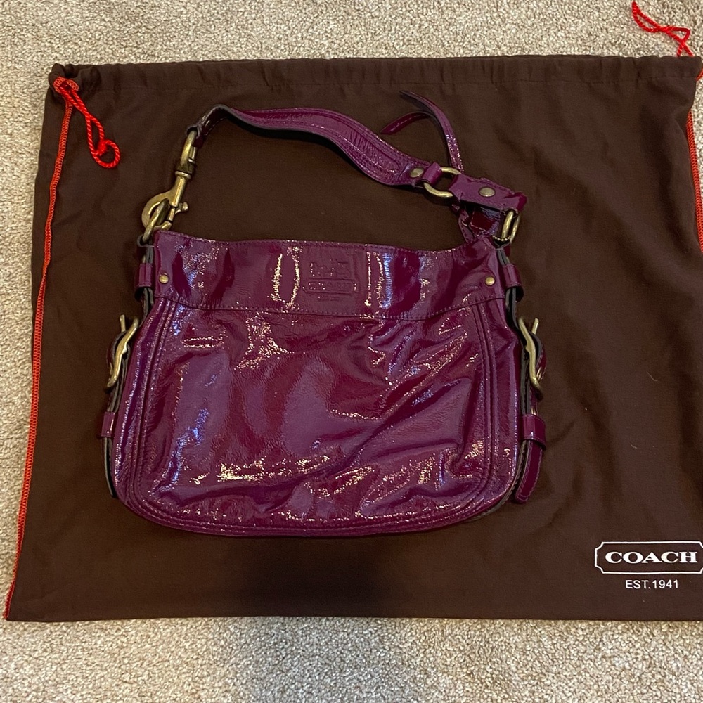 Patent Leather Coach Shoulder Bag
